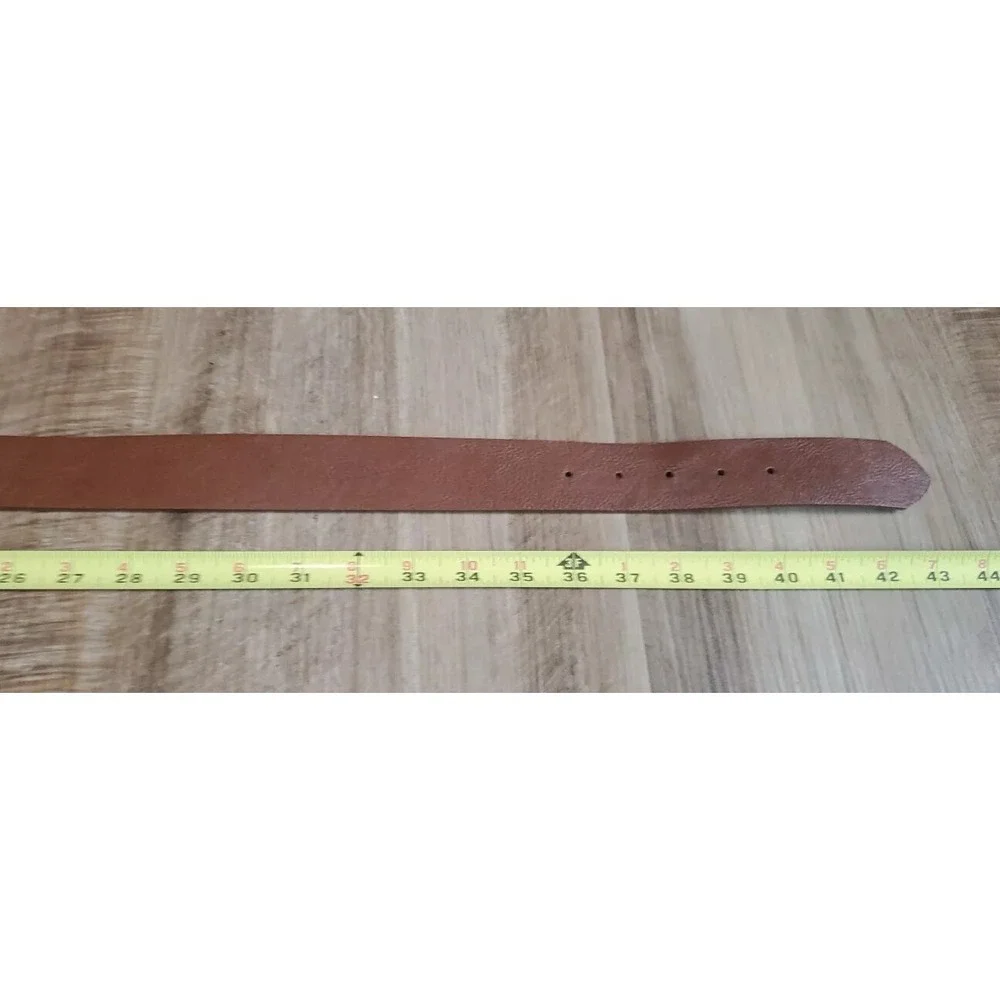 Betsy Johnson Belt Size Large Faux Leather Brown‎ Brass Color Buckle Hearts